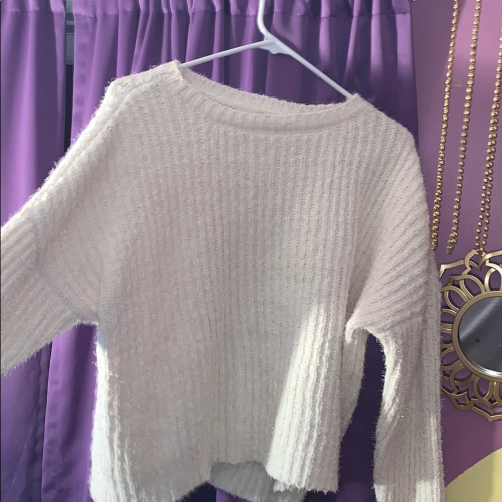 white sweater